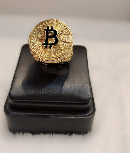 Gold plated Bitcoin ring