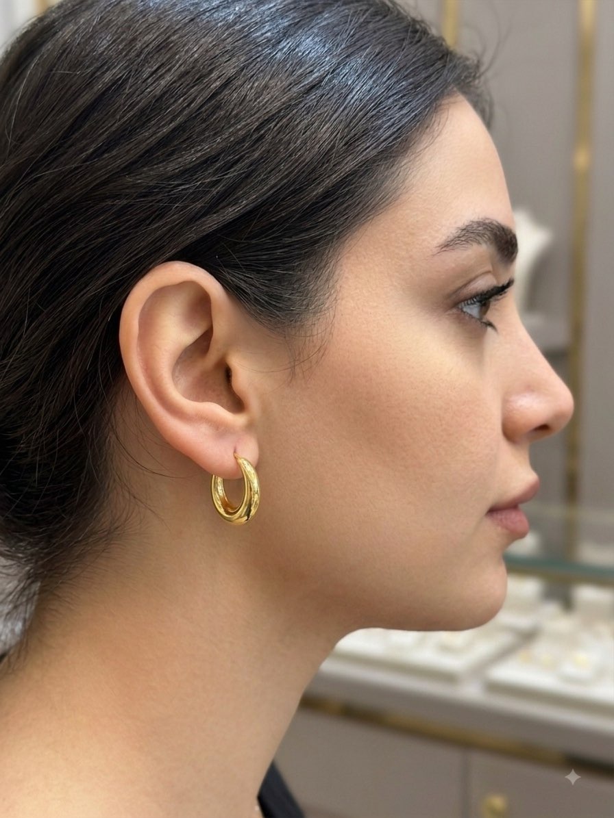 Boucles d'oreilles créoles en argent sterling