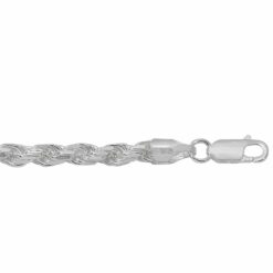 Sterling silver diamond cut rope chain(3.7mm)