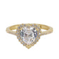 10k Real Gold Ring heart shape Cubic Zirconia