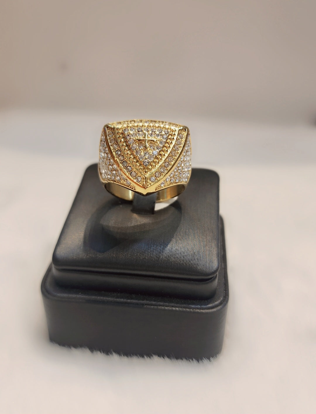 Iced out gold plated rings