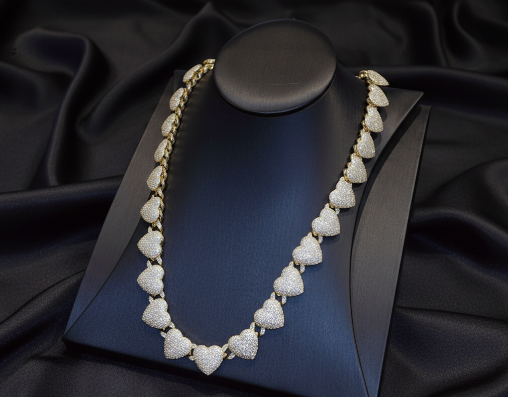 Iced out gold plated chain