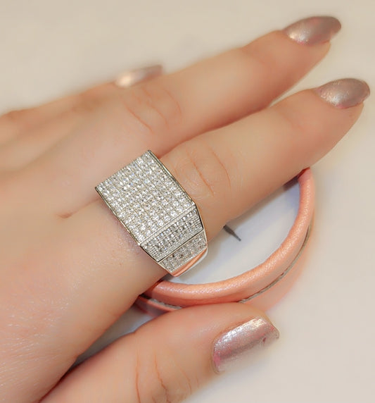 Bague en argent sterling avec effet glacé