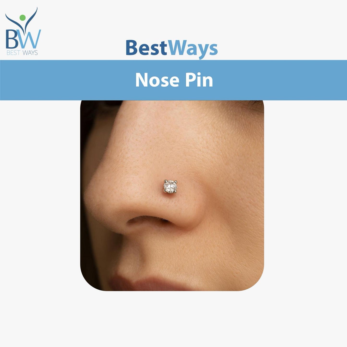 Real silver nose studs with screw back lock.