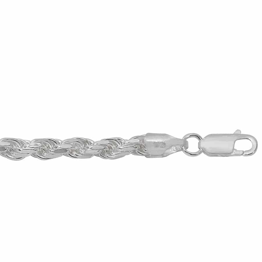 Sterling silver diamond cut rope chain(4.6mm)