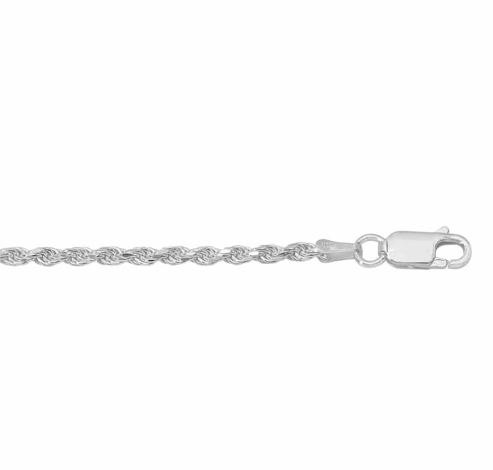 Sterling silver diamond cut rope chain(1.8mm)