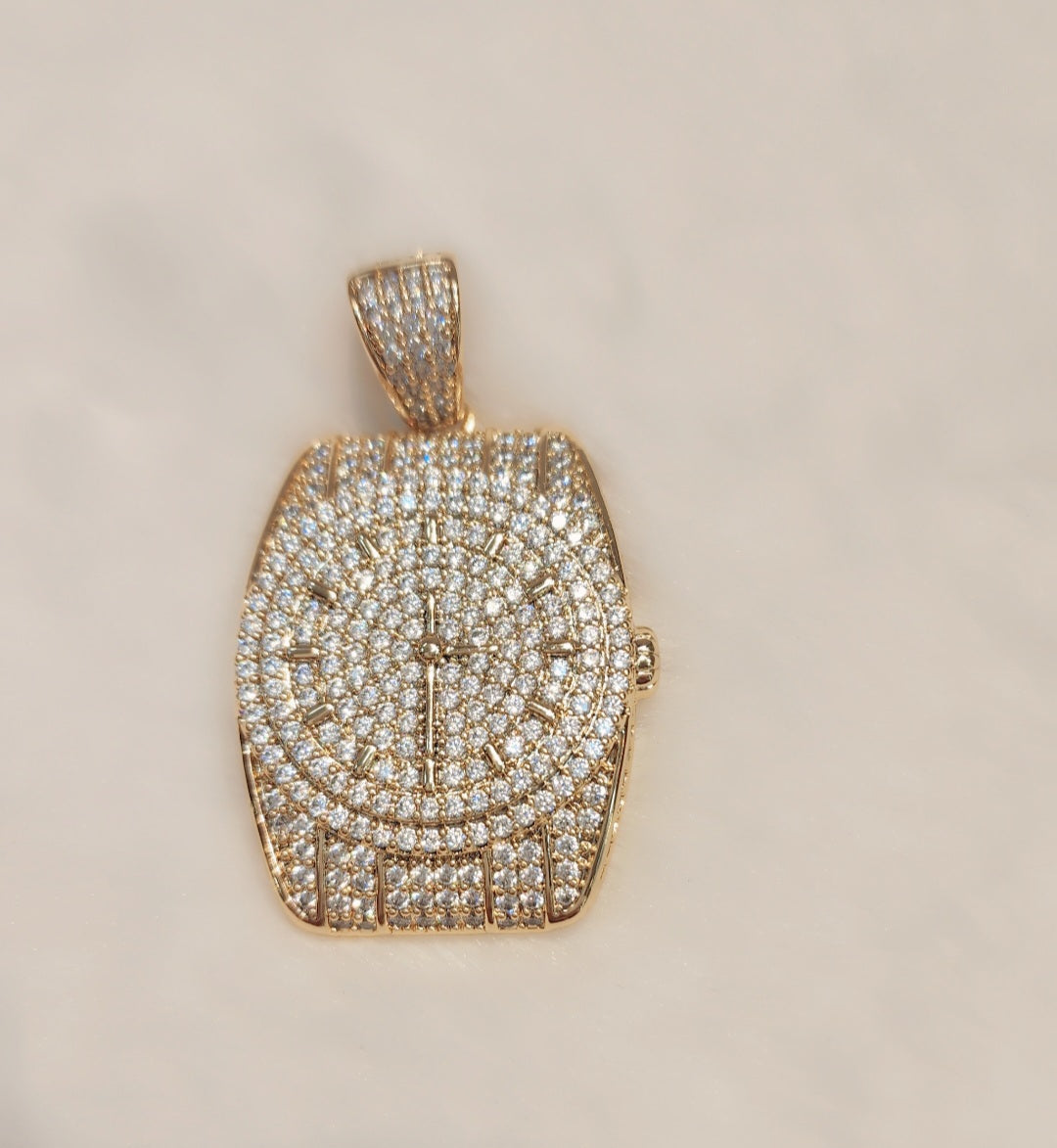Iced out gold plated pendant