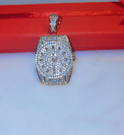 Iced out gold plated pendant