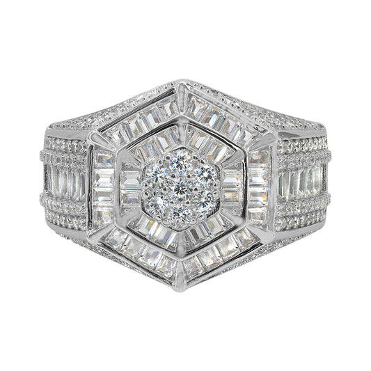 Bague en argent sterling avec effet glacé