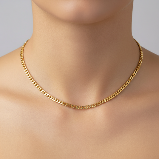 22KT Gold Miami Cuban chain(3.46mm)
