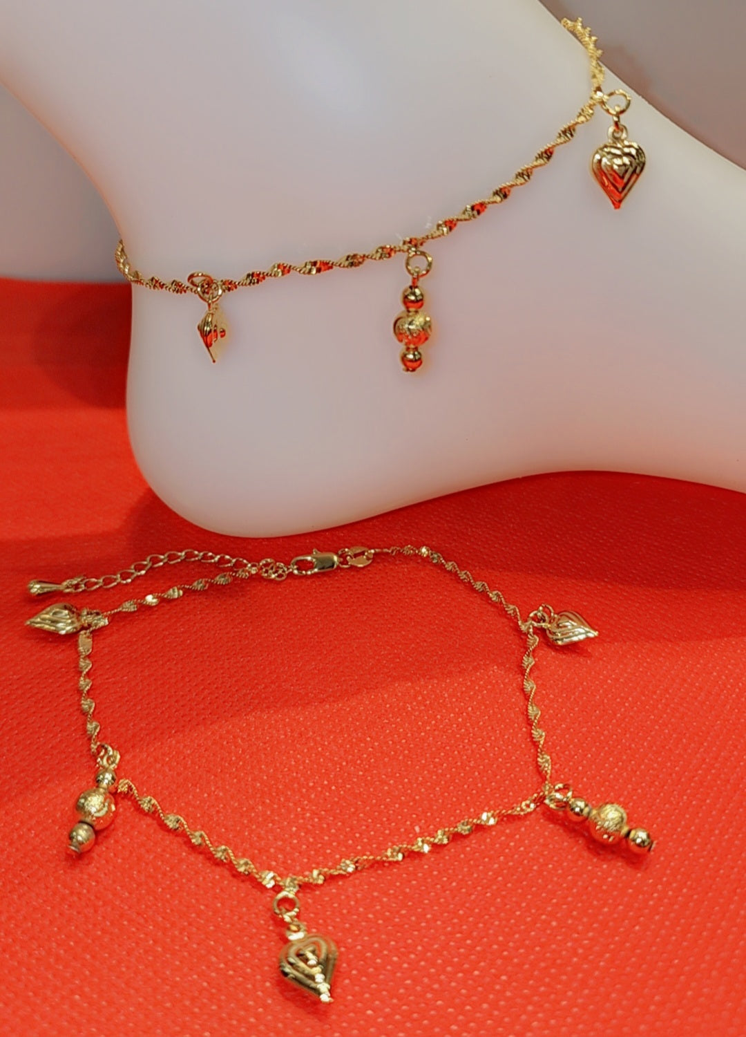 Gold plated ball Anklet