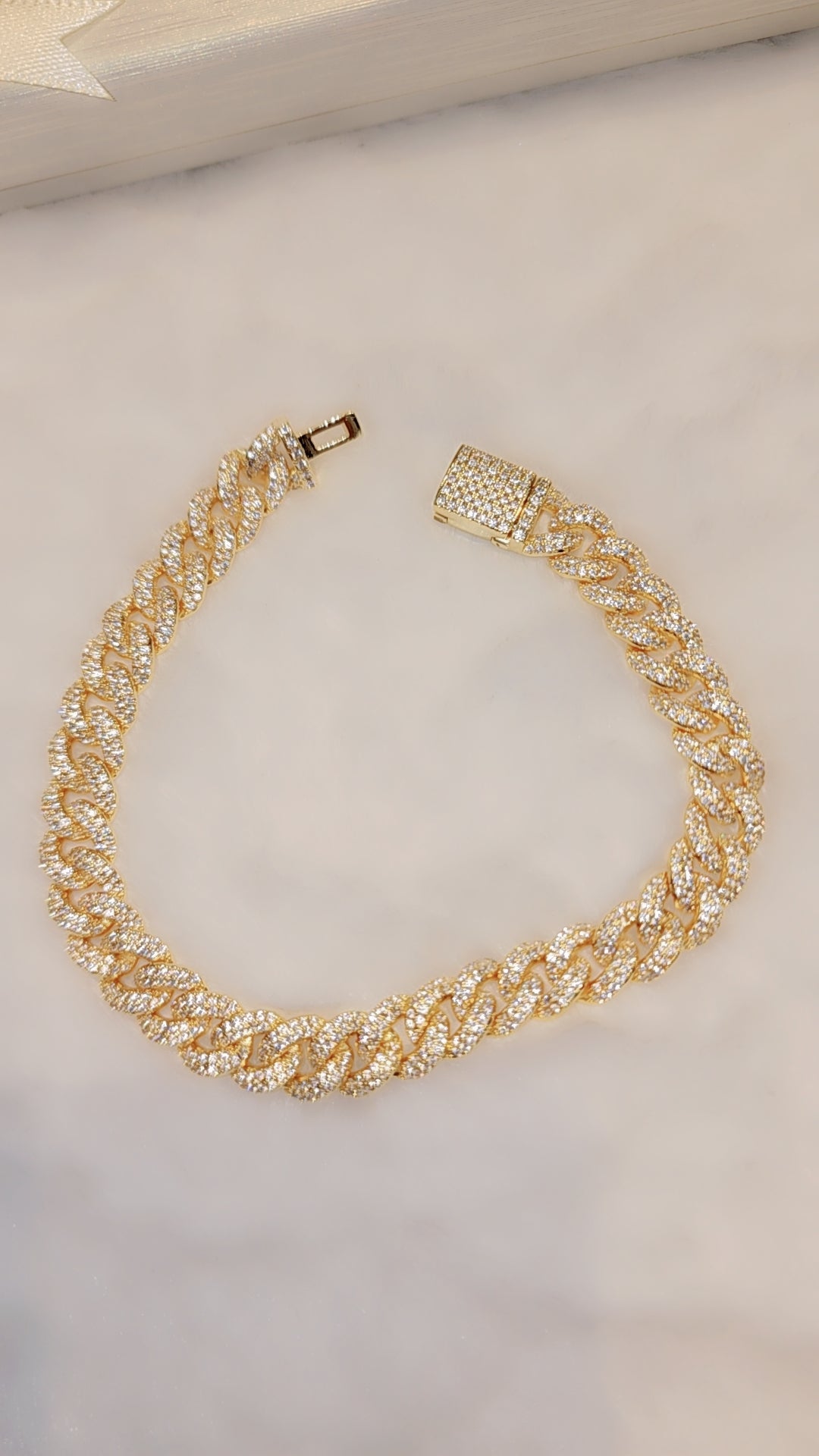 Iced out gold plated bracelet