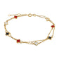 Bracelet en or 10 carats, trèfle multicolore et double maillon, largeur 6,5″ + 0,5″ + 0,5″ d'extension (5 mm)