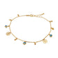 Bracelet multi-breloques en or 10 carats avec maillon d'ancrage 6,5″ + 0,5″ + 0,5″ d'extension (1 mm)