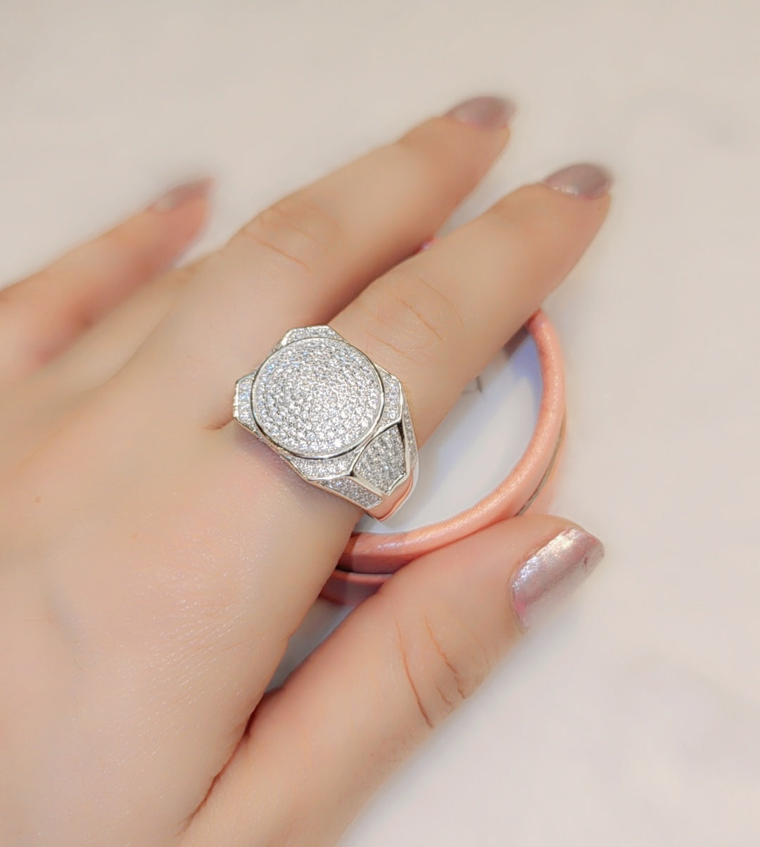 Sterling silver iced out ring