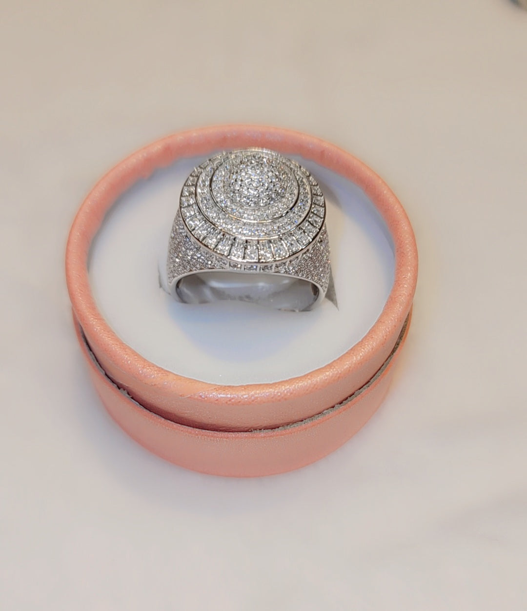 Sterling silver iced out ring