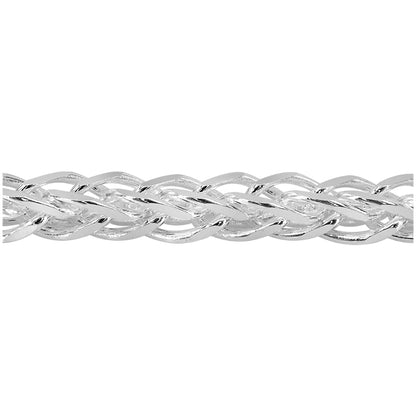 Sterling silver, 4 sides diamond cut triple wheat chain(3mm)