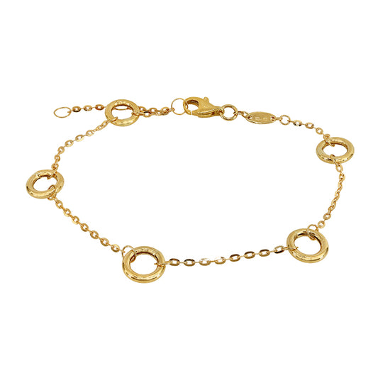 Bracelet boucle ronde en or 10 carats 6,5″ + 0,5″ + 0,5″ extension (7 mm)