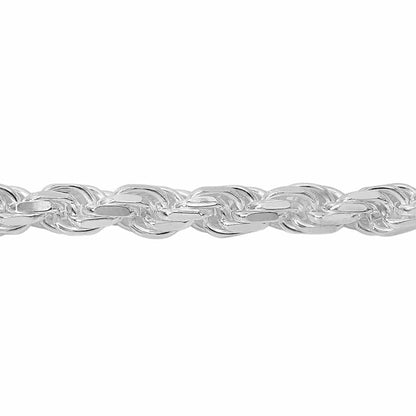 Sterling silver diamond cut rope chain(4.6mm)