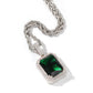 Iced Cz Cubic Zirconia Cz Pendant Pink/Blue/Green/Red Square Fluorescent Gem Pendant Necklace