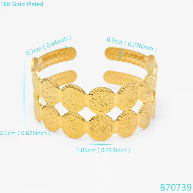 Coin Bangle, gold plated