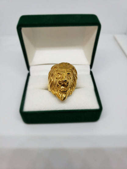 Gold Plated Lion Ring - 7Jewelry