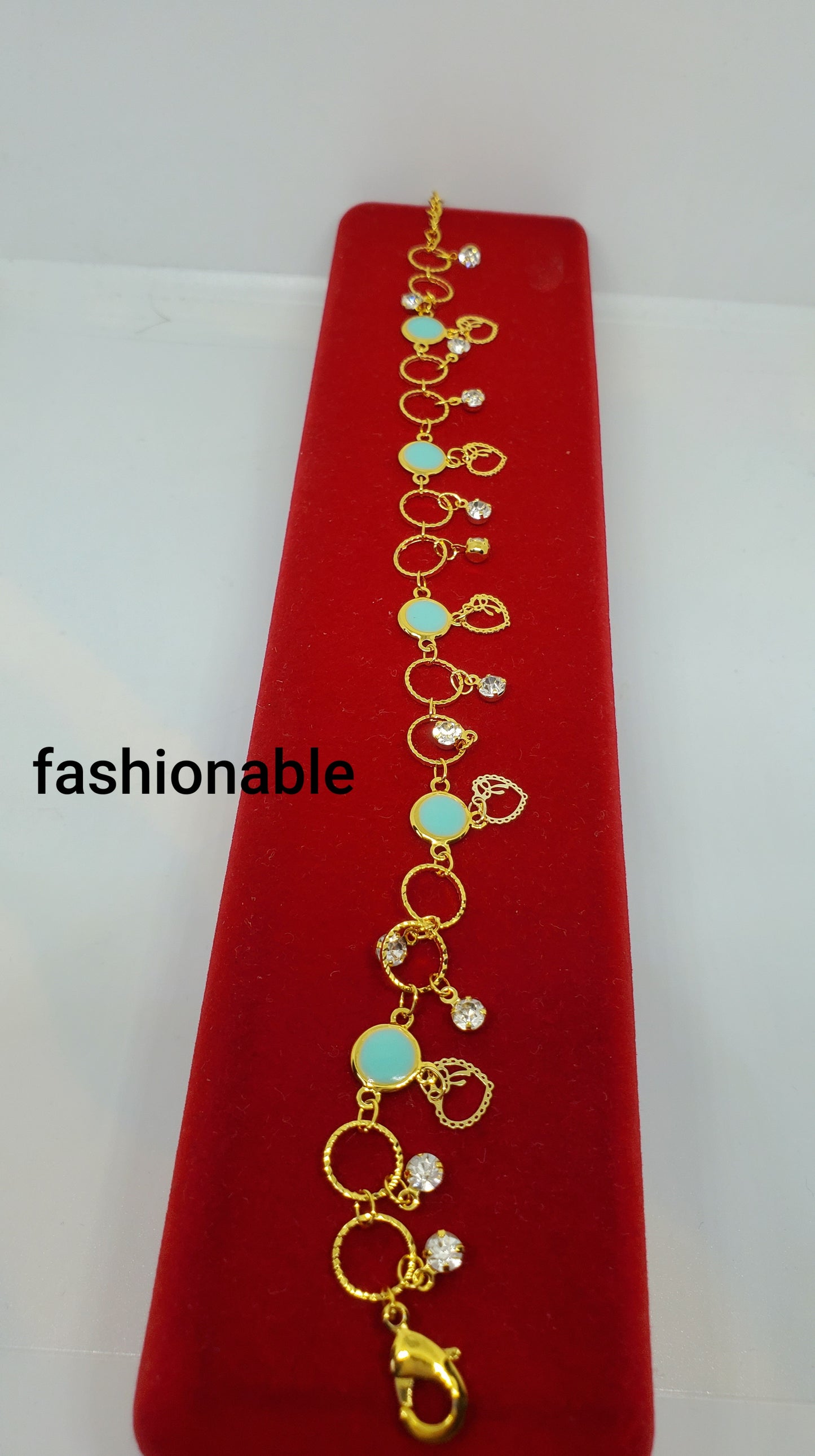 18k gold plated turquoise, blue anklet