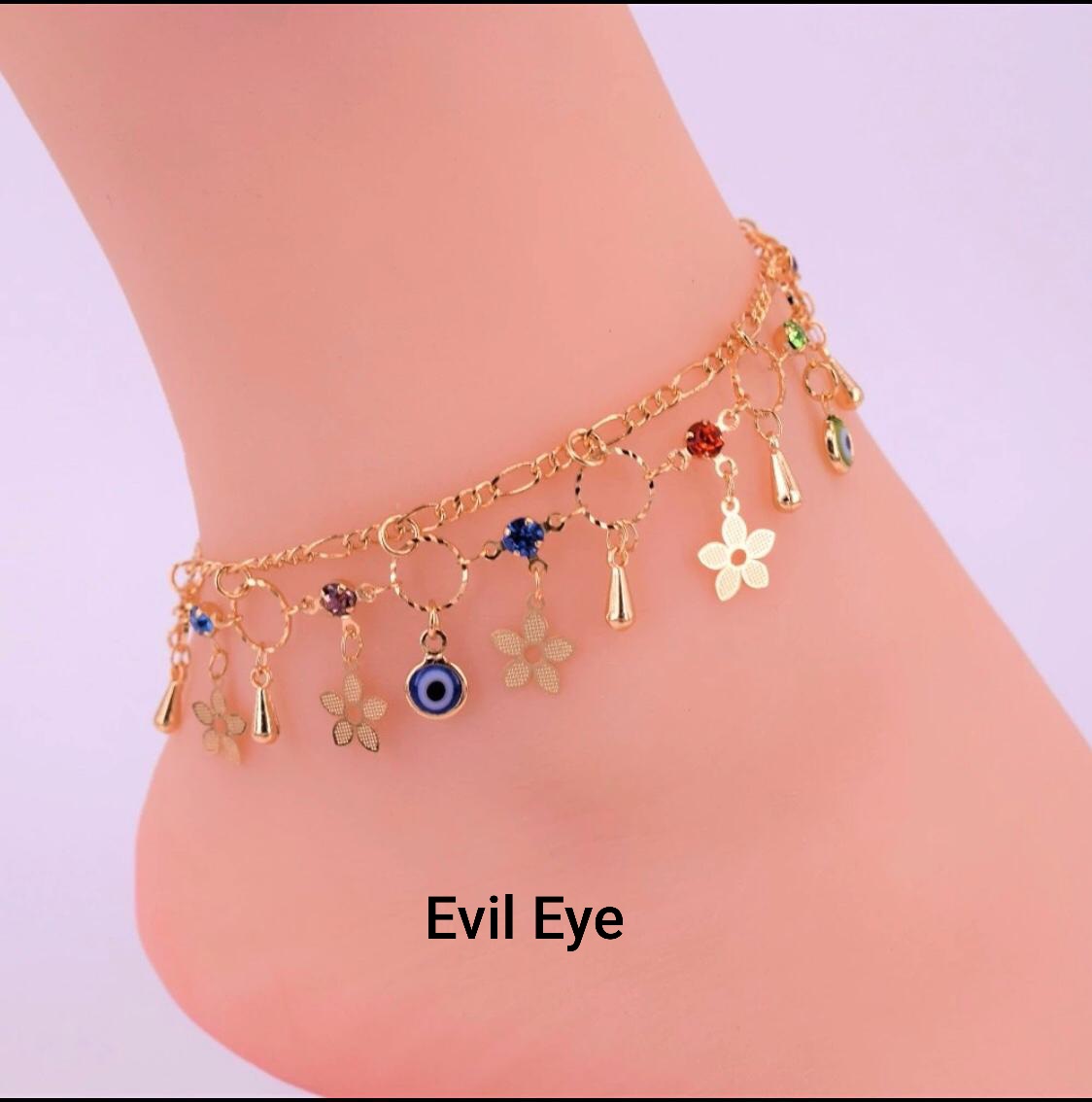 18k gold plated turquoise, blue anklet