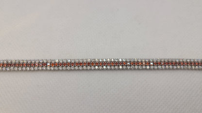 Sterling silver bracelet with red stones