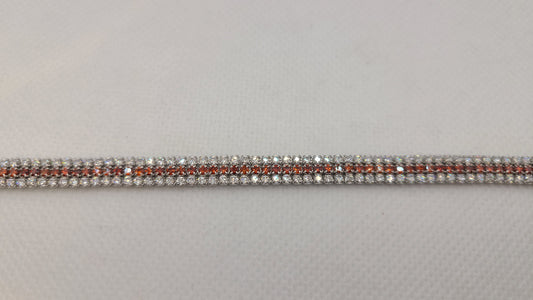 Sterling silver bracelet with red stones