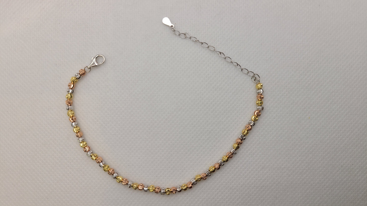 Sterling silver 3 tone bracelets