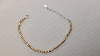 Sterling silver 3 tone bracelets