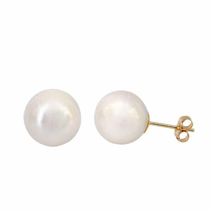 Real Gold  Pearl  Stud Earrings