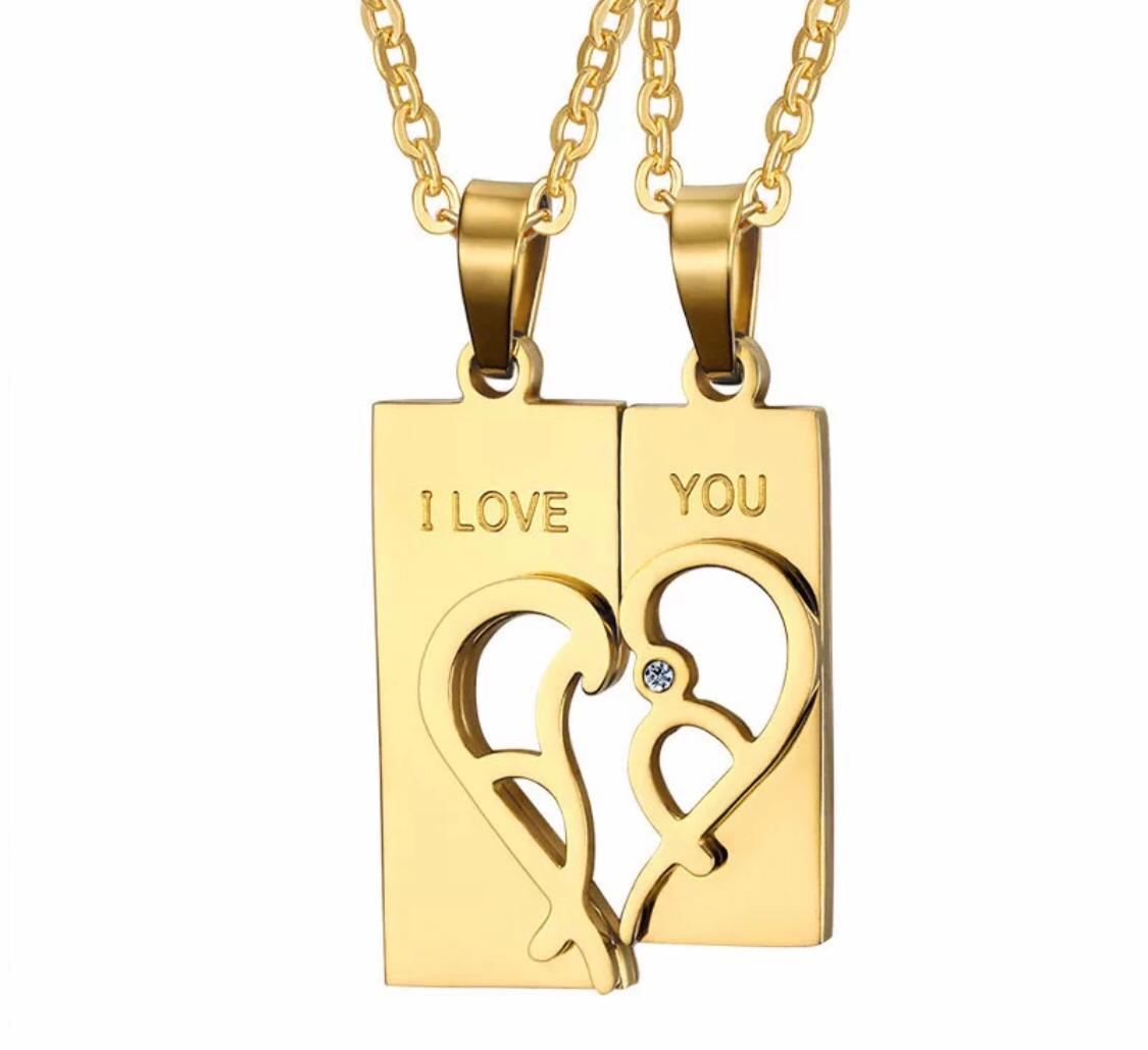 Couple gold plated necklace - 7Jewelry