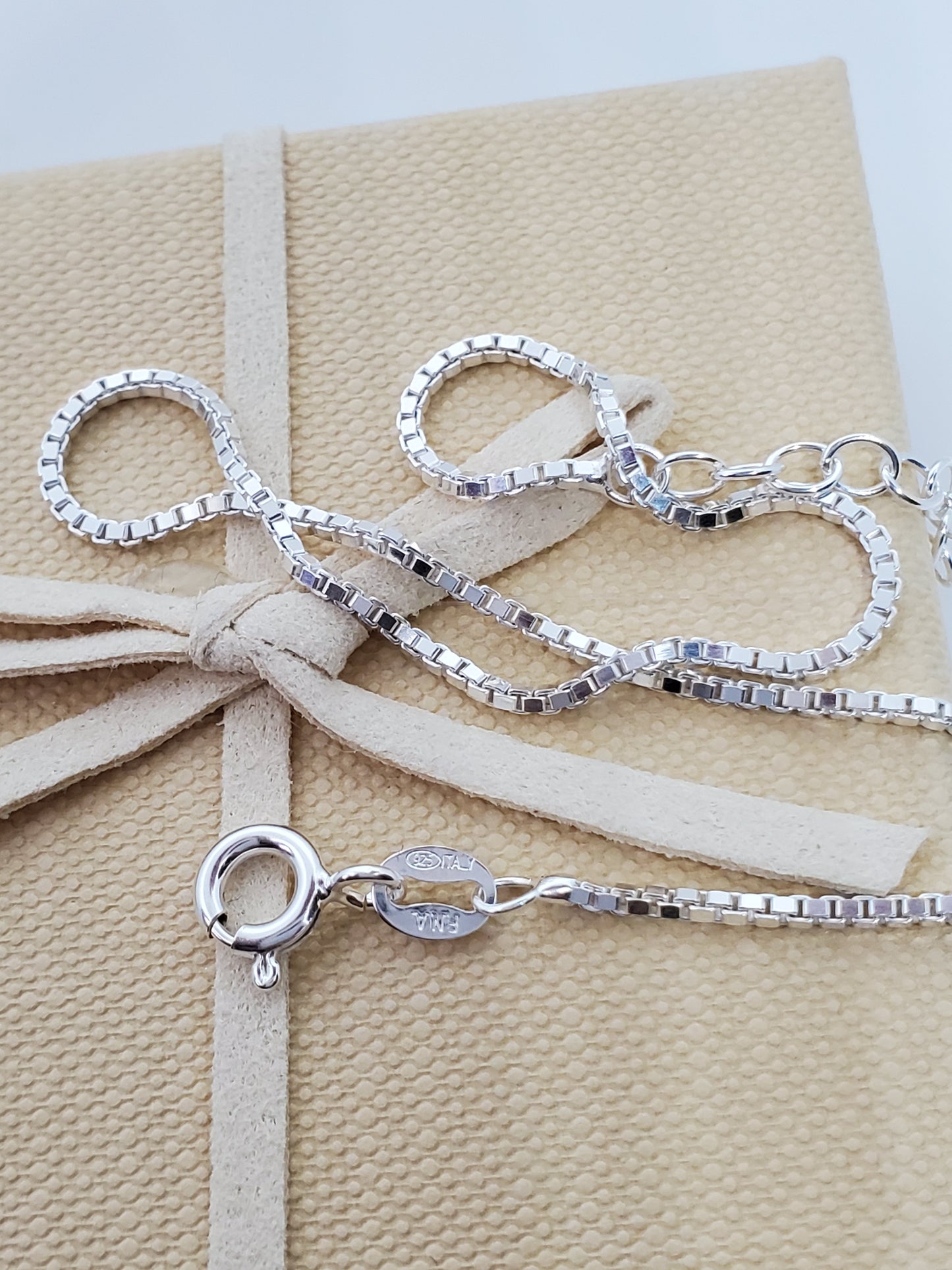 Box link real silver anklet - 7Jewelry