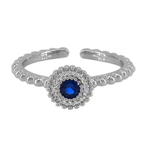 Bague en argent véritable avec pierres précieuses