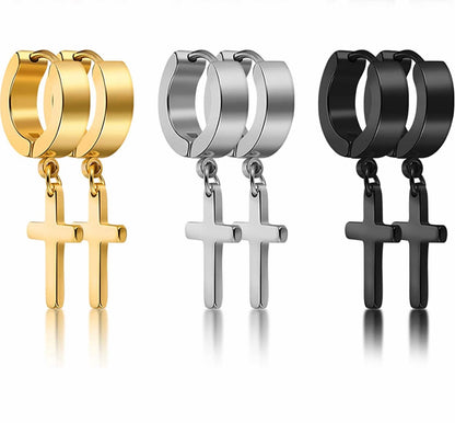 Mens hoop  gold plated earrings