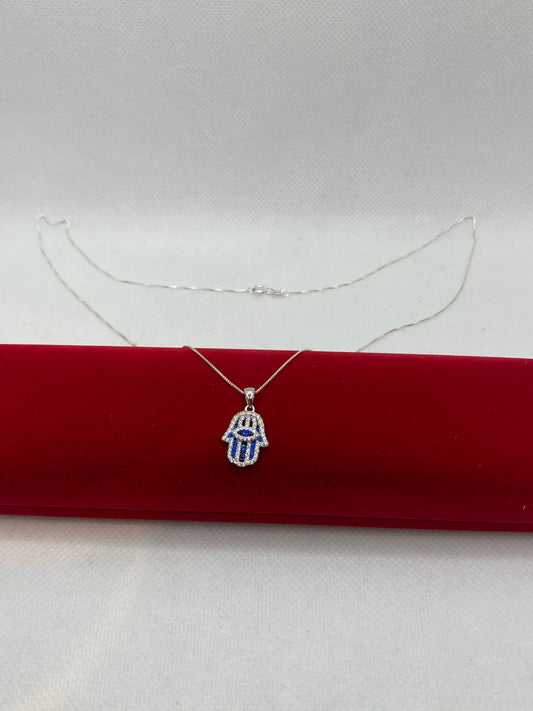 Collier main de Fatima en argent sterling