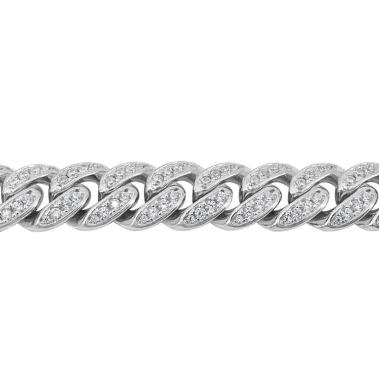 Sterling silver cuban linked iced out bracelet