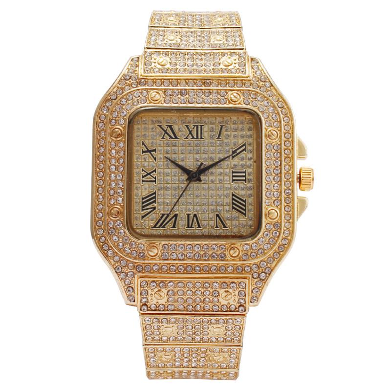 Square iced out watches