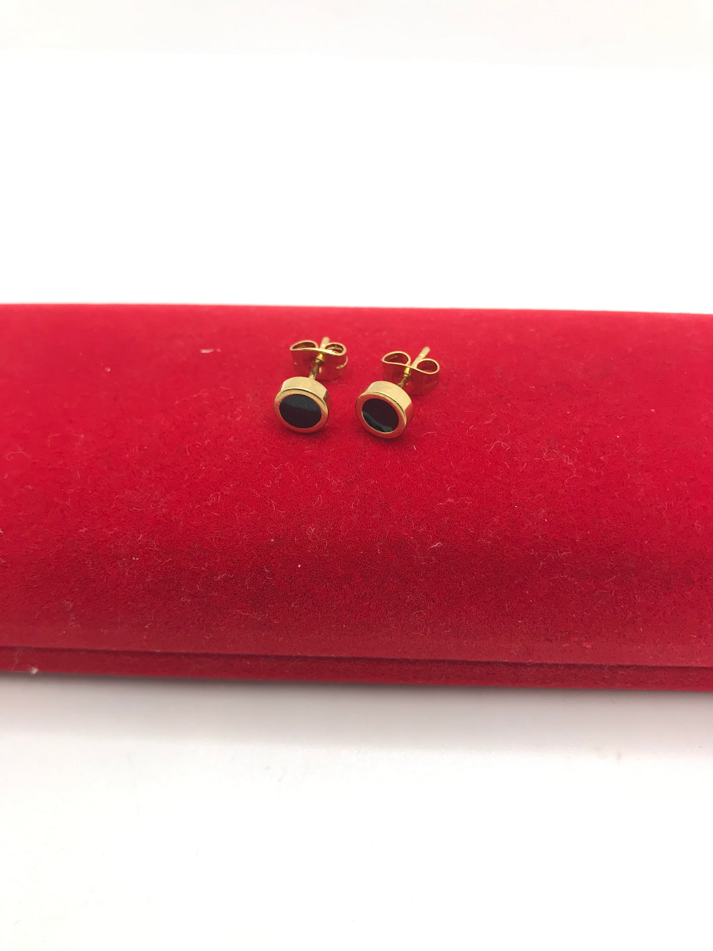 Clous d'oreilles en acier inoxydable doré et noir