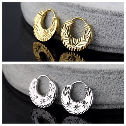 Boucles d'oreilles Nattiyan faciles à porter ; Argent et Or