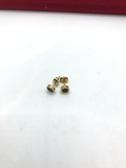 Clous d'oreilles en acier inoxydable doré et noir