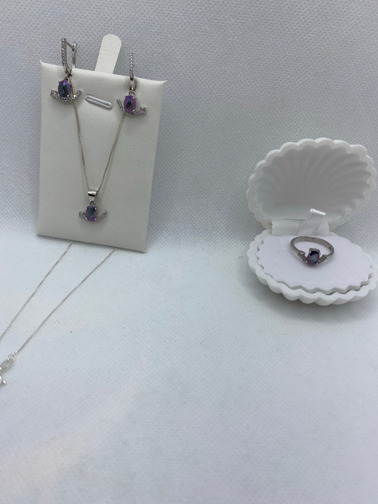 Real silver amethyst set