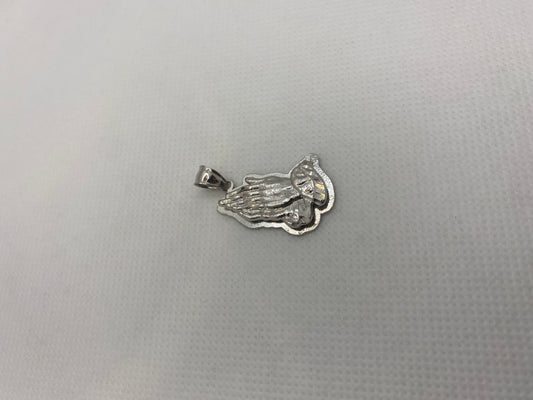 Sterling silver praying hand pendant