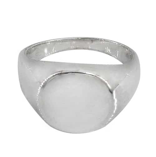 Chevalière ovale en argent véritable