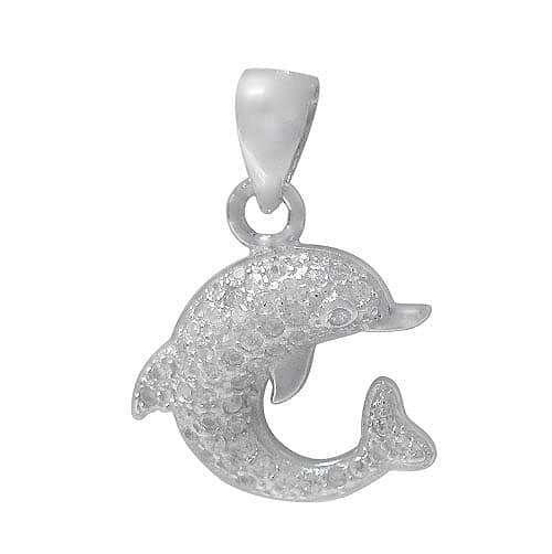 Real silver dolphin  necklace