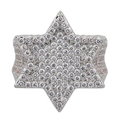 Hiphop hot selling iced out bling bling star ring - 7Jewelry