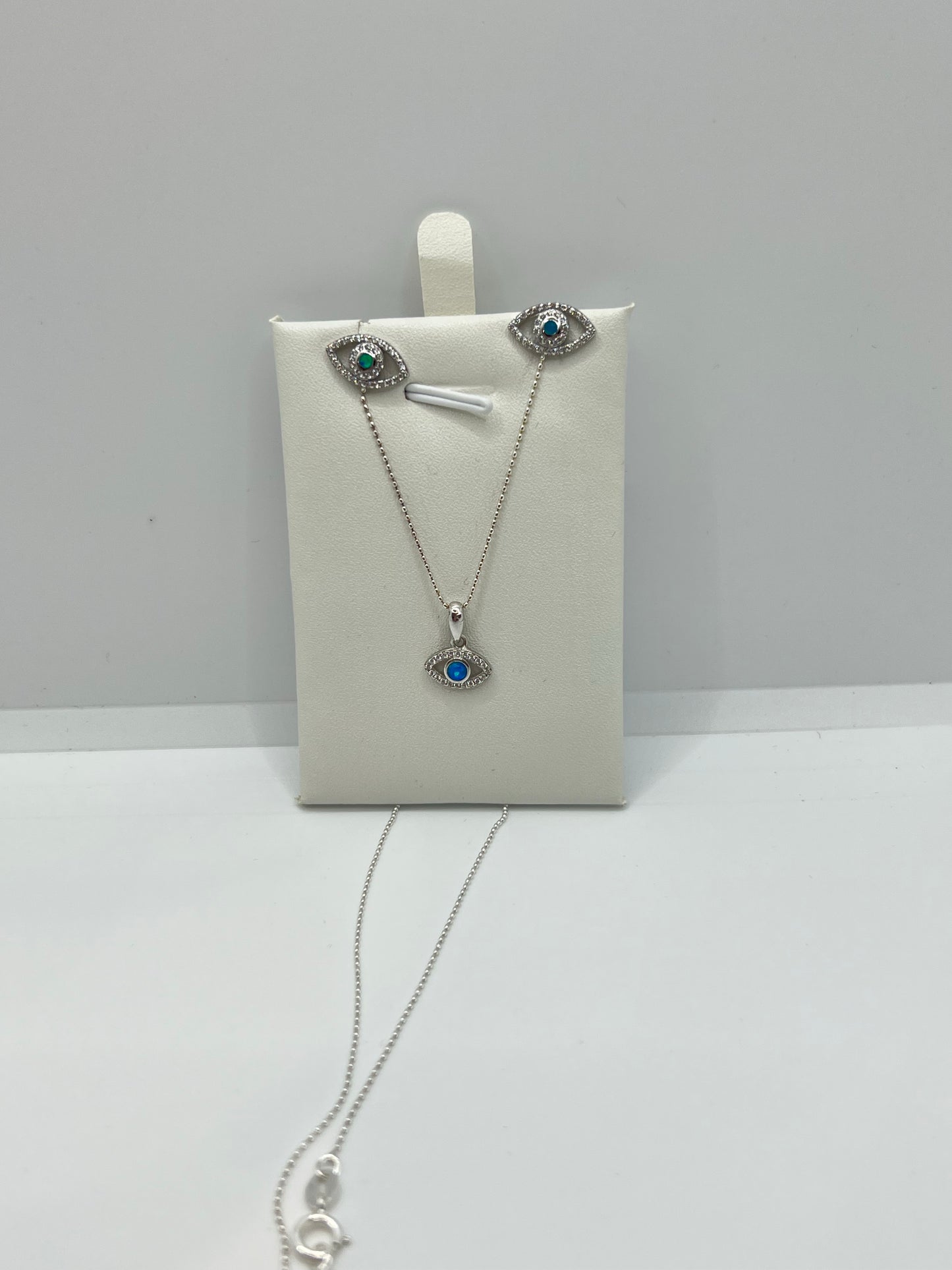 Real silver evil eye set