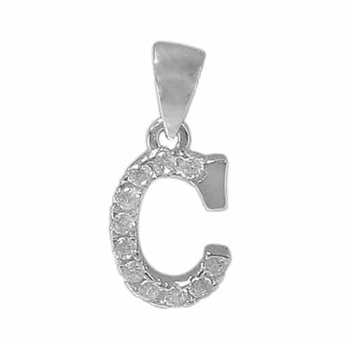 Sterling silver letter initial pendant